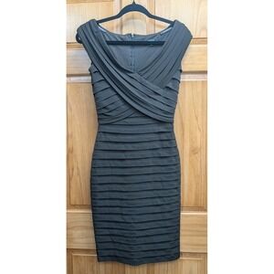 Tadashi Collection Women's Dress XS Bodycon Stretchy Sheath Brown Formal